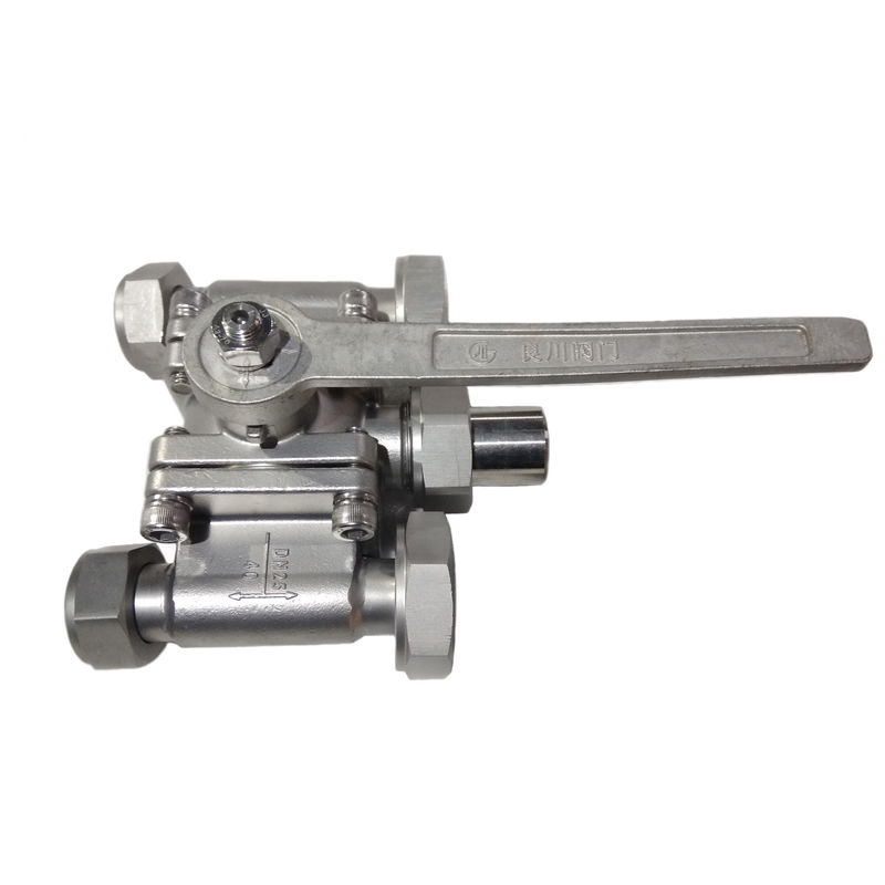 Valvole a sfera a tre vie criogeniche in acciaio inossidabile con disco a scoppio LNG/LOX/LN2/LAR