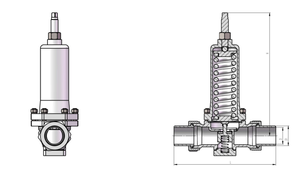 PN25 Regulatore di pressione della valvola di controllo criogenica Grande flusso -196~+80 °C Per GNL LOX LIN